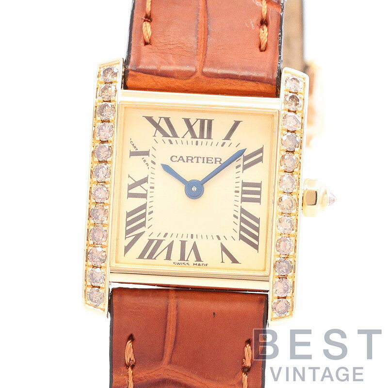 カルティエ 【CARTIER】 タンクフランセーズSM WE103831 レディース シャンパン K18イエローゴールド 腕時計 時計 TANK FRANCAISE WATCH SMALL MODEL CHAMPAGNE K18YG ダイヤモンドベセル【中古】