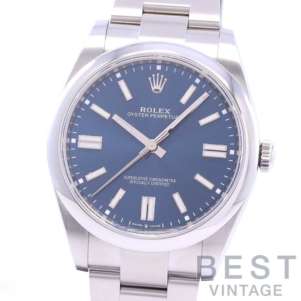 ロレックス 【ROLEX】 オイスターパーペチュアル41 124300 (M124300-0003) メンズ ブルー ステンレススティール 腕時計 時計 OYSTER PERPETUAL 41 BLUE SS 【中古】