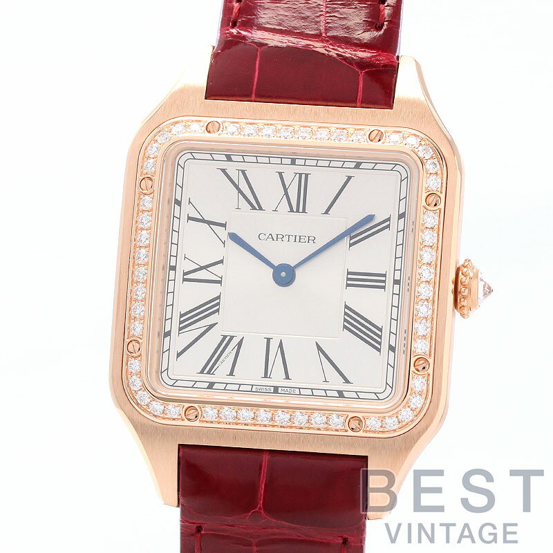 カルティエ 【CARTIER】 サントスデュモンLM WJSA0016 ボーイズ シルバー K18ピンクゴールド 腕時計 時計 SANTOS-DUMONT WATCH LARGE MODEL SILVER K18PG ダイヤモンドベゼル【中古】