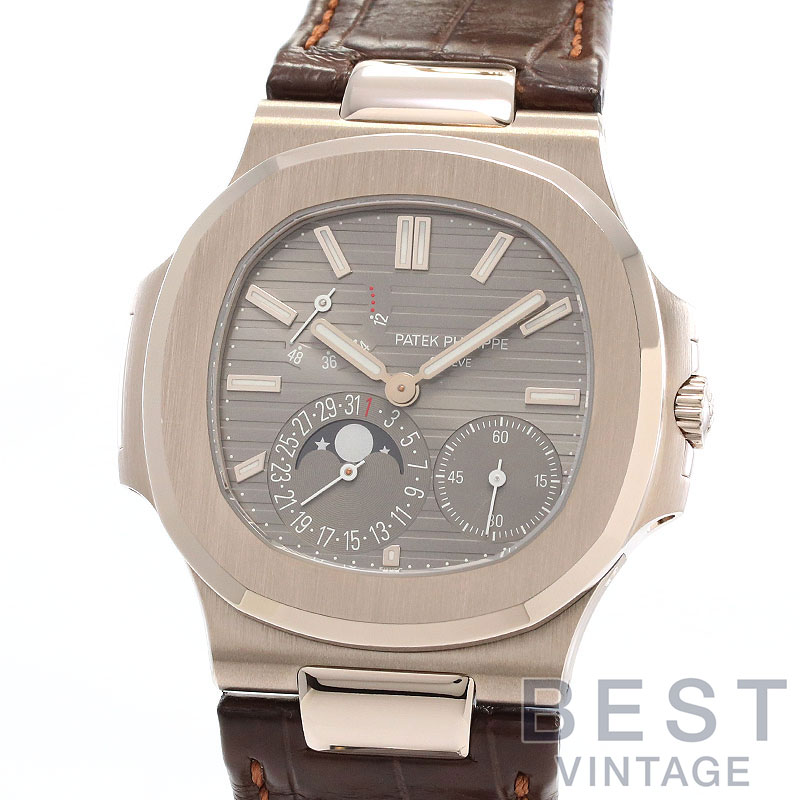 パテックフィリップ 【PATEK PHILIPPE】 ノーチラス プチコンプリケーション 5712G-001 メンズ グレー スレート K18ホワイトゴールド 腕時計 時計 NAUTILUS COMPLICATION GRAY SLATE K18WG PP【中古】