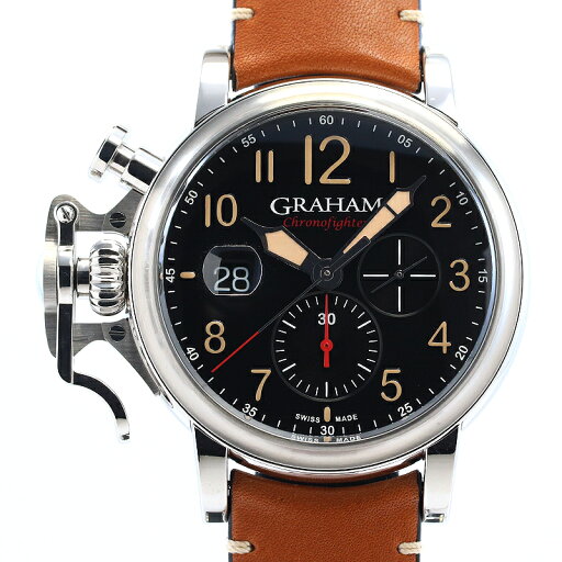 グラハム 【GRAHAM】 クロノファイター グランド ヴィンテージ 2CVDS.B36A.L153F メンズ ブラック ステンレススティール 腕時計 時計 CHRONOFIGHTER GRAND VINTAGE BLACK SS 【中古】