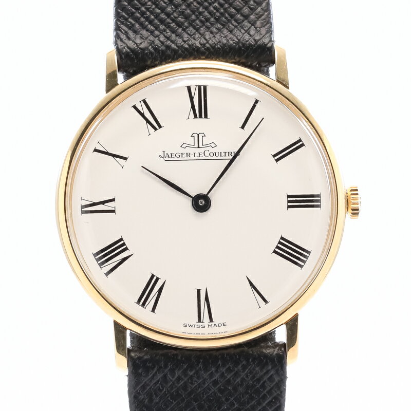 【OH済】 ジャガールクルト 【JAEGER-LECOULTRE】 ヴィンテージ ラウンドウォッチ 9124.21 メンズ アイボリー K18イエローゴールド 腕時計 時計 VINTAGE ROUND WATCH IVORY K18YG JL【中古】