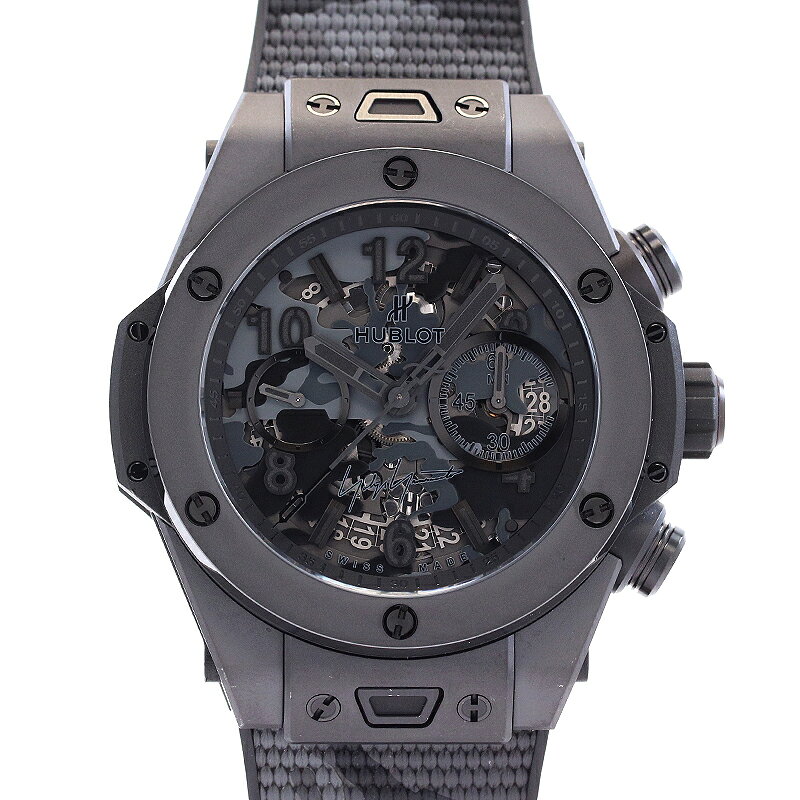 【OH済】 ウブロ 【HUBLOT】 ビッグバン オールブラック カモ ヨウジヤマモト 411.CI.0110.RX.YOY20 メンズ ブラック セラミック 腕時計 時計 BIG BANG ALL BLACK CAMO YOJI YAMAMOTO LIMITED EDITION BLACK CE 【中古】