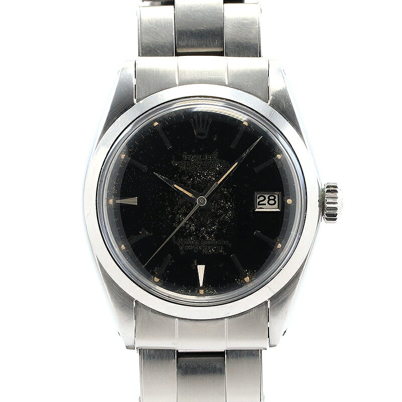 【ワンダフルデー限定クーポン配布!】【OH済】 ロレックス 【ROLEX】 オイスターパーペチュアル デイト ギルトダイヤル 1500/0 メンズ ブラック ステンレススティール 腕時計 時計 OYSTER PERPETUAL DATE GILT DIAL BLACK SS 【中古】【中古】