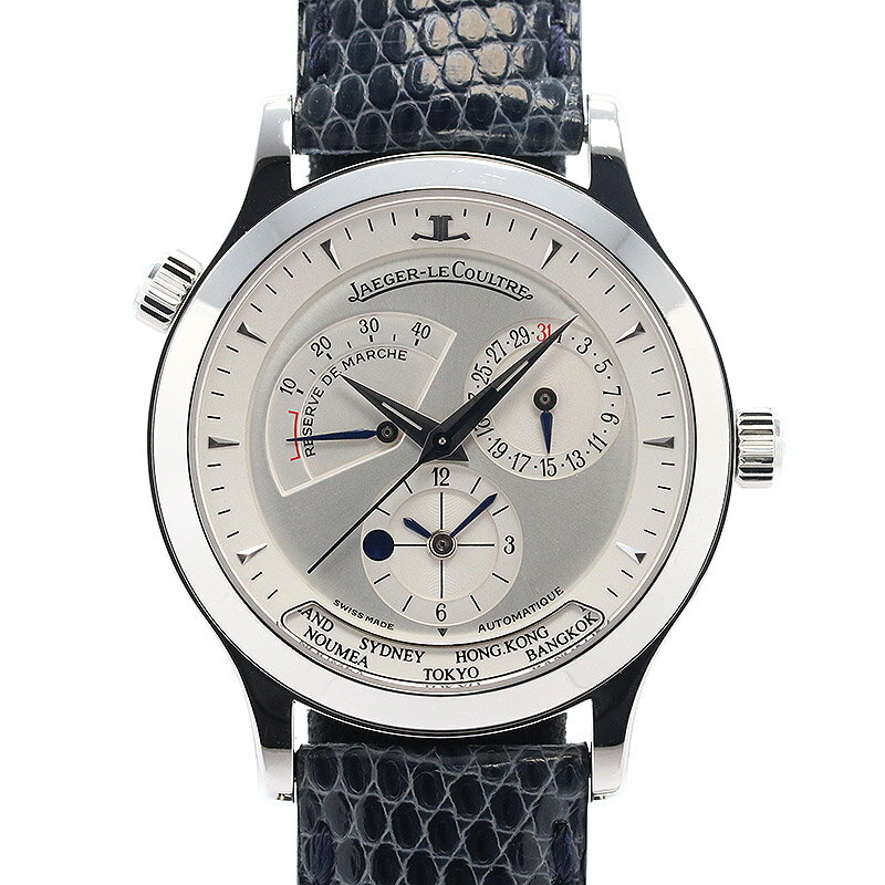 【OH済】 ジャガールクルト 【JAEGER-LECOULTRE】 マスタージオグラフィーク Q1428420 (142.8.92) メンズ シルバー ステンレススティール 腕時計 時計 MASTER GEOGRAPHIC SILVER SS JL【中古】