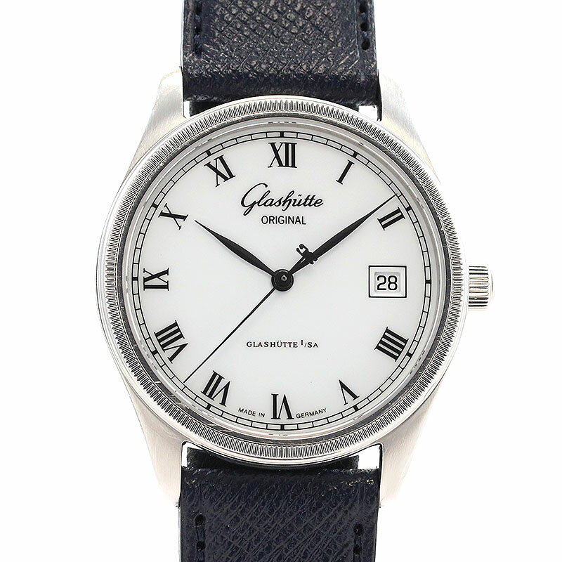 【OH済】 グラスヒュッテオリジナル 【GLASHUTTE ORIGINAL】 セネタ オートマチック デイト 39-11-03-03-04 メンズ ホワイト ステンレススティール 腕時計 時計 SENATOR AUTOMATIC DATE WHITE SS GO【中古】