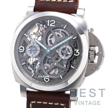 【期間限定クーポン配布中!!】オフィチーネパネライ 【OFFICINE PANERAI 】 ロ シェンツィアート ルミノール 1950 トゥールビヨン GMT PAM00578(OP6992) メンズ スケルトン チタニウム 腕時計 LO SCIENZIATO LUMINOR 1950 TOURBILLON G【中古】