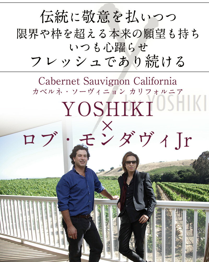 ★夏のSALE！★ybyYOSHIKI カベルネソーヴィニヨン 2019 【赤ワイン 2本セット】日本を代表するアーティストYOSHIKIと、ナパ・ヴァレーのワイン造り手一族の4代目であり醸造家のロブ・モンダヴィJr.とのコラボレーション　ヨシキ ワイン