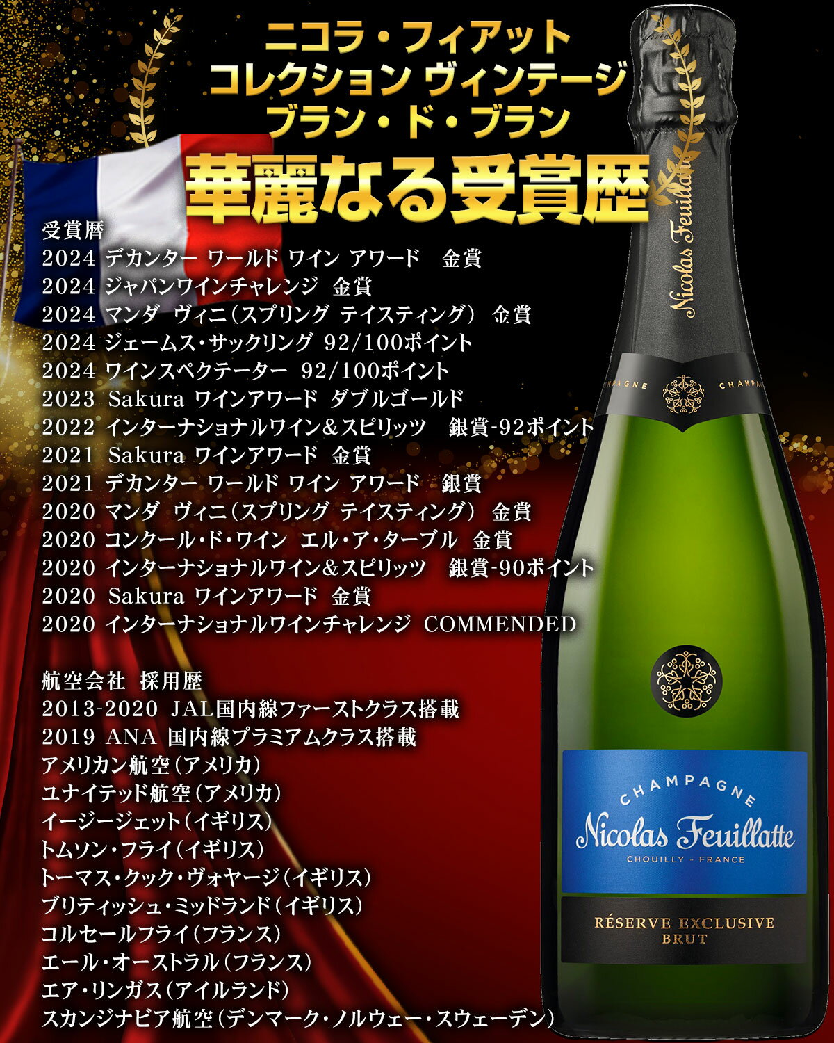 華麗なる受賞歴！ シャンパーニュ地方全体を代表する逸品 【ニコラ・フィアット レゼルヴ・エクスクルーシヴ ブリュット】　「フレッシュでダイナミックなシャンパーニュ」ギフト お祝いにも！ 楽天ランキング 2