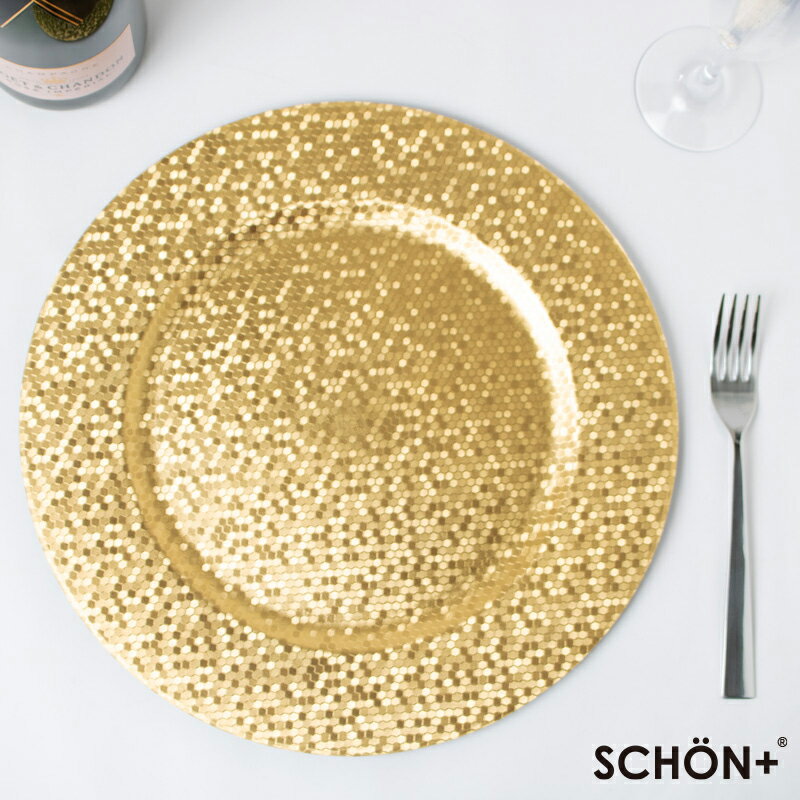 プレースマット チャージャープレート シェーンプラス アンダープレート おしゃれプレート 高級 下敷き パーティー 店舗用 業務用 結婚式 カフェ レストラン ホームパーティー ホワイト ヘキサゴン　ホームパーティー　ゴールドのサムネイル