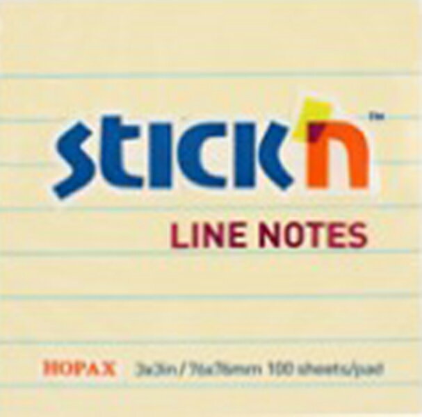 付箋 インデックス メモ ラインノート　stick'n　70X76mm　100シート 文具　ステーショナリー