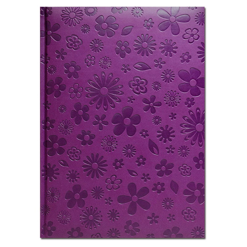 イタリア製 おしゃれな B5エンボス ノートブック Bloom Purple　Pierre Belvedere（ピエール ベルベデーレ）