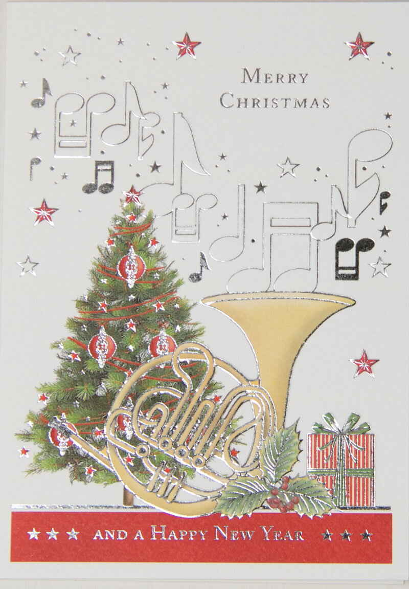 クリスマスカード グリーディングカード 輸入カード オランダ QUIRE クワイヤー 定型サイズ　封筒付き　箔押し　エンボス加工 ツリー