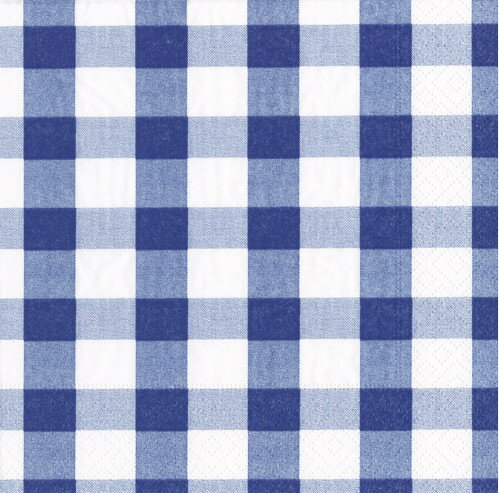 Caspari カスパリ ペーパーナプキン ランチサイズ 33x33cm 20枚入 デコパージュ おしゃれ テーブルコーディネート 紙ナプキン ドイツ 可愛い お茶会 パーティー 高品質 ラッピング チェック柄 ギンガムチェック 青 ブルー GINGHAM BLUE