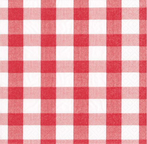 Caspari カスパリ ペーパーナプキン ランチサイズ 33x33cm 20枚入 デコパージュ おしゃれ テーブルコーディネート 紙ナプキン ドイツ 可愛い お茶会 パーティー 高品質 ラッピング チェック柄 ギンガムチェック 赤 レッド GINGHAM RED
