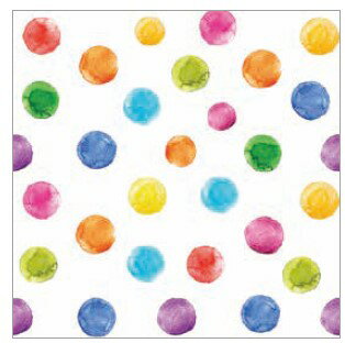 Ambiente アンビエンテ ペーパーナプキン ランチサイズ 33x33cm 20枚入 デコパージュ おしゃれ テーブルコーディネート 紙ナプキン オランダ 可愛い お茶会 パーティー 高品質 ラッピング 模様 水玉 ポルカドット ART Polka Dots WHITE