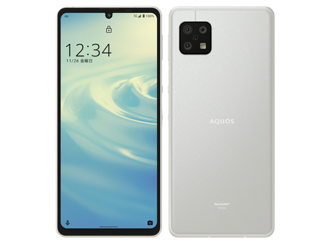 [SIMフリー新品未使用] SHARP AQUOS sense6 64GB SHG05 シルバー デュアルSIM AU版 白ロム スマホ 本体