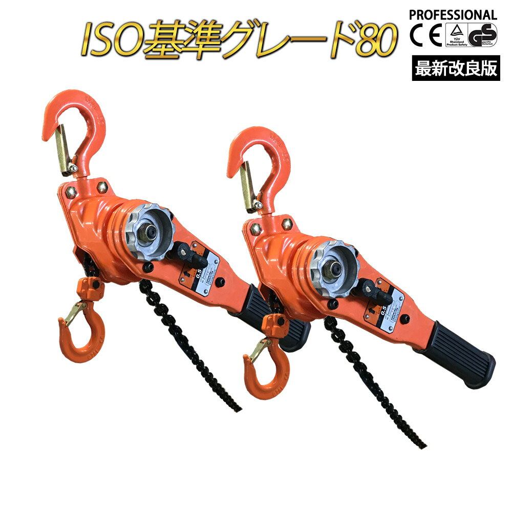 レバーホイスト 0.5t 1.5m 2台セット 