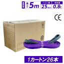 スリングベルト 箱売り スリング ナイロン 5m 25mm 使用荷重800kg 1カートン 26本入り ベルトスリング 繊維ベルト 工具 道具 長さ5m 運搬ベ...