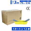 スリングベルト 3m 75mm 12本 使用荷重2400kg ベルトスリング 繊維ベルト 工具 道具 運搬ベルト 運搬スリング 吊具 長さ3m 警告線 吊りベル...