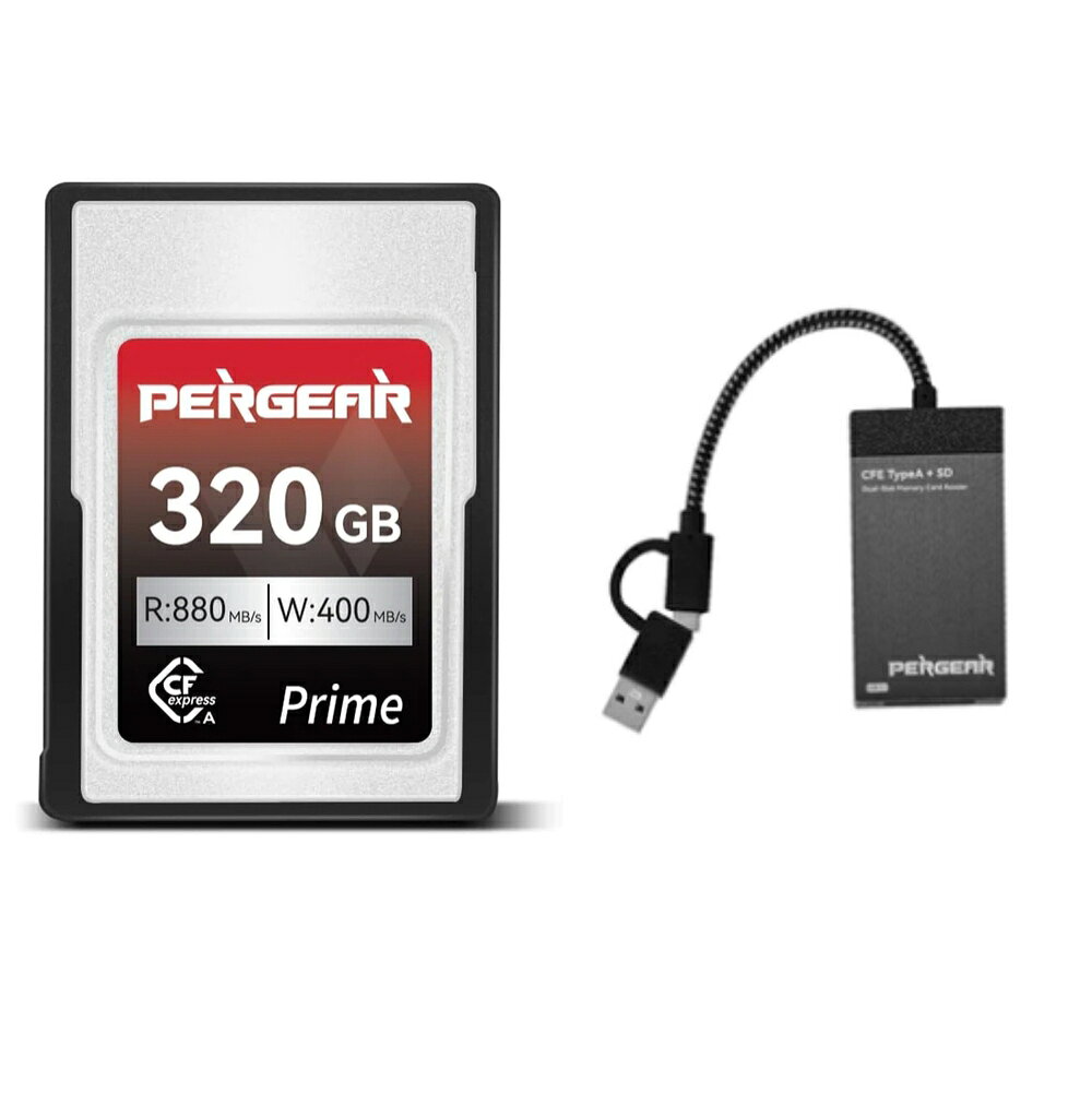 「在庫一層処理★」PERGEAR CFexpress Type A メモリーカード 320GB カードリーダー付き プロフェッショナル タイプA 最大 8K RAW 録画対応 Sonyカメラ用に設計 【翌日配送】 Sonyカメラ用Type A 5