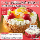 【フルーツケーキ5号】フルーツ ショート ケーキ 5号(4〜6人) 直径約15cm 白桃 いちご 黄桃 キウイ 色とりどりのフルーツをたっぷりトッピング スイー...