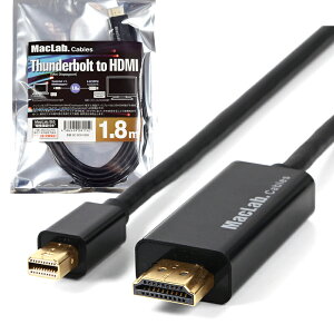 MacLab. Thunderbolt  HDMI Ѵ ֥ 1.8 m ֥å ݾ ( Mini DisplayPort / Mini DP ) ܥ ƥ TV ޥǥץ쥤 ߥ顼 |L