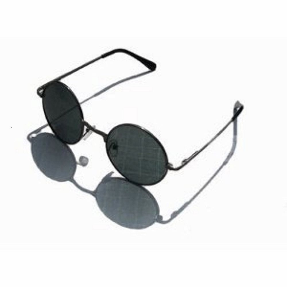 黒メガネ 丸眼鏡 レトロ調 サングラス ブラック ジョンレノ風 オノ・ヨーコ風 UVカット コスプレ |L