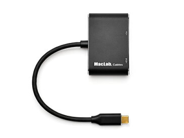 MacLab. USB Type C to HDMI VGA対応 変換アダプタ アルミハウジング 高耐久 1年保証 Thunderbolt3互換 BC-UCHV2BK ブラック【 4K (3840×2160／30Hz)】 サンダーボルト |L