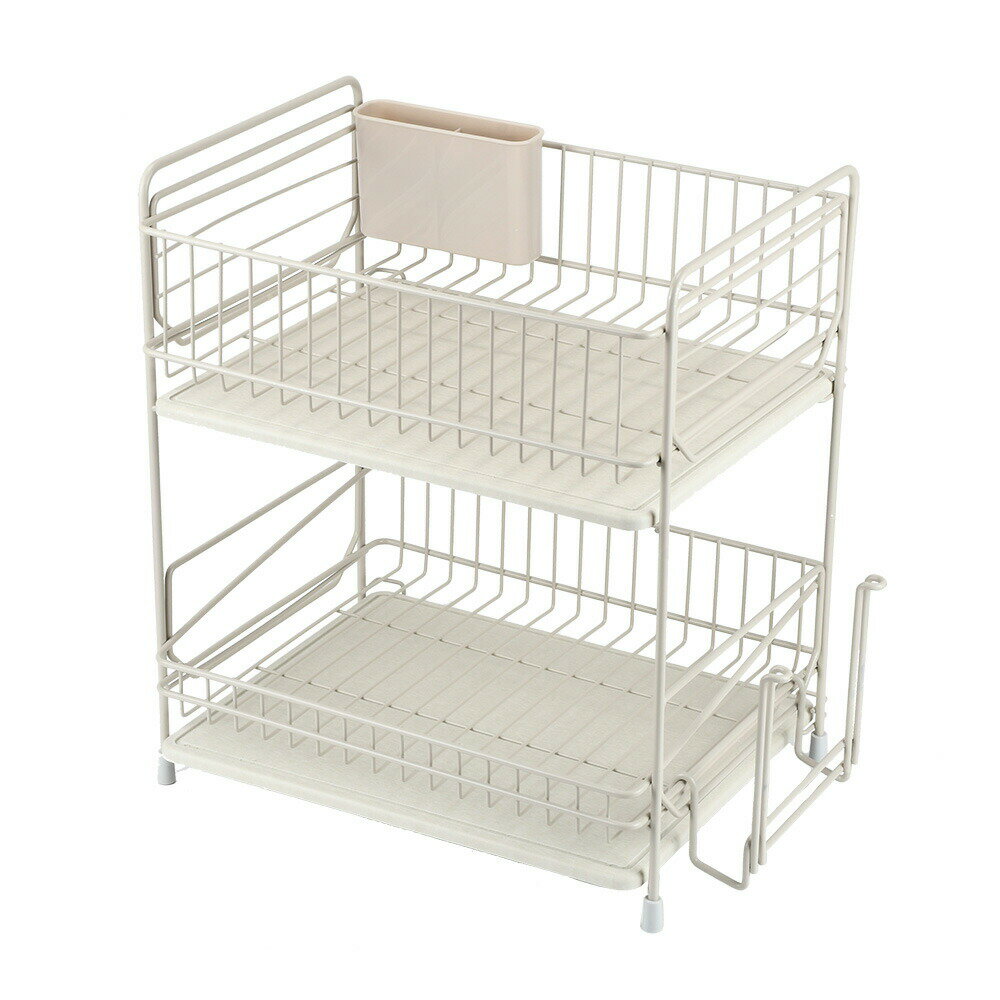 珪藻土 トレー 水切り ラック 2段 ワームグレー シンクサイド スライド 箸立て コップ立て 包丁立て キッチン用品 雑貨 おしゃれ 珪藻土トレイ けいそうど 水切りトレー 新生活 水切りかご 水切りカゴ レビュー特典付き ベストコ