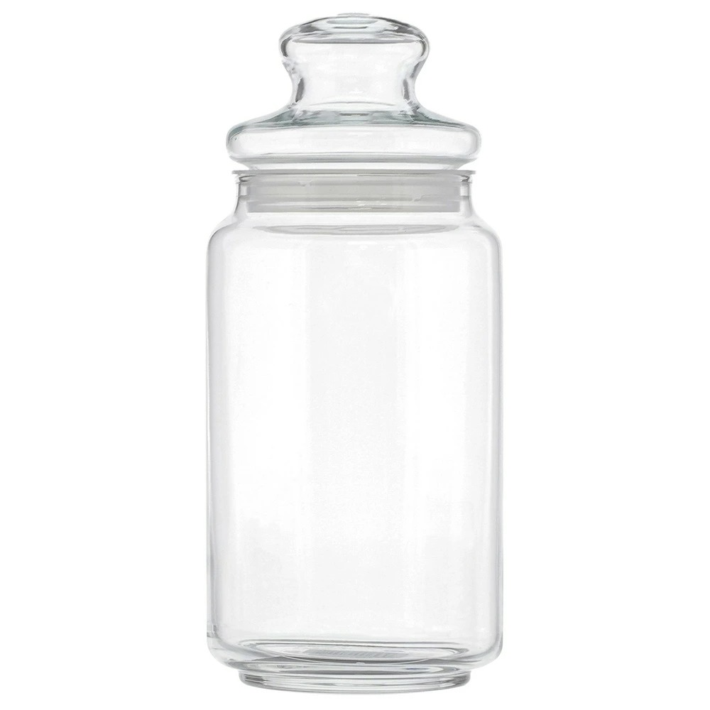 Luminarc ピュアジャー クラブ 1.0L ガラスジャー | 1000ml ポット 保存容器 ガラス容器 おしゃれ シンプル ガラス 透明 ストック 保存 ガラス製 保存ビン 保存瓶