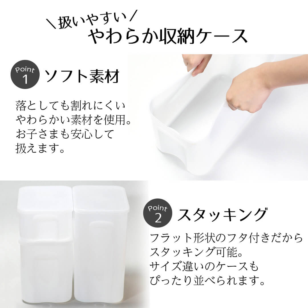 収納ケース フタ付き 小物 どこでも! フタ付 やわらか 収納ボックス M どこでも!シリーズ ふた 収納 ケース ボックス 高さ19.5 奥行28 幅16 スタッキング 蓋 冷蔵庫 小物入れ おもちゃ 洗面所 洗える おしゃれ 持ち手 ベストコ 収納箱 蓋付き収納ボックス 洋服ケース [2]