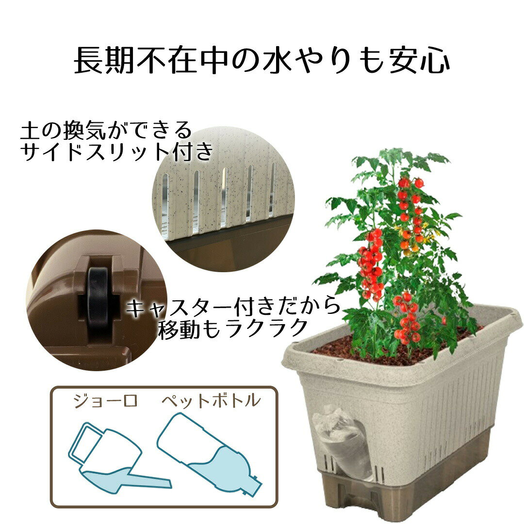 プランター 給水式プランター 500型 キャスター付き 受け皿付き キャスター 受け皿 鉢 植木鉢 ポット プラスチック 長方形 軽量 深型 おしゃれ 屋外 園芸 花 植物 ガーデニング用品 給水式 ベランダ シンプル ベストコ bestco-10003975 fukufukustore サンプル画像3