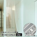 冷気ガードシート 間仕切り 厚手タイプ クリアレース柄 50×225cm 4枚 セット (2枚×2) アール | 冷房効率 廊下 仕切り 暑さ対策 階段 カーテン 冷房 冷気シート 冷気ストップ 断熱カーテン キープ 保冷 保温(3)