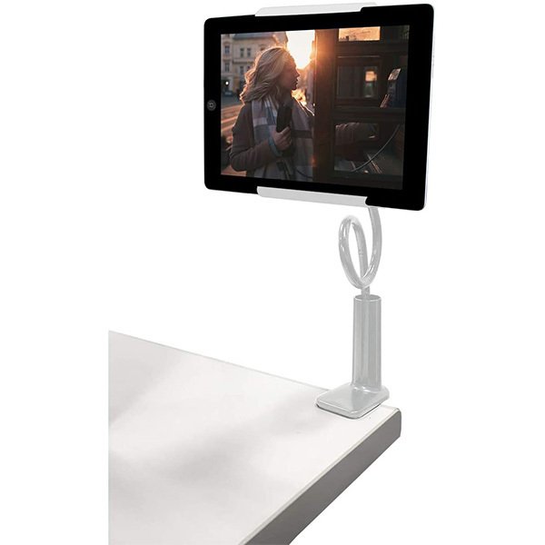 ◆お取寄せですが20個単位となります。クランプ式　アームスタンド タブレット用◆Lazos L-TAA-W [ホワイト]