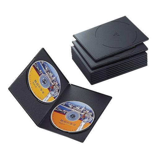 スリムDVDトールケース2枚収納X10枚 CCD-DVDS06BK