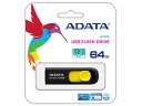 ◆△【ADATA】AUV128-64G-RBY　（黒/黄）USB3.1