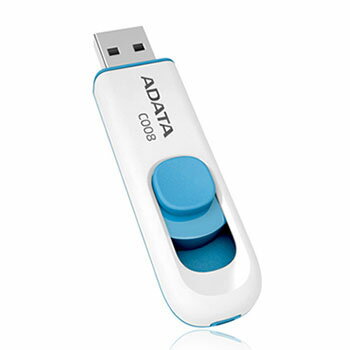◆△スライド式USBメモリ◆AC008-16G-RWE (白/水色)