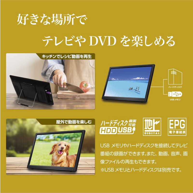 BESTDO楽天市場店の◆15インチ/地デジチューナー搭載/DVDプレーヤー搭載◆OT-FTD156TE-BK DVDプレーヤー搭載｜アングル2