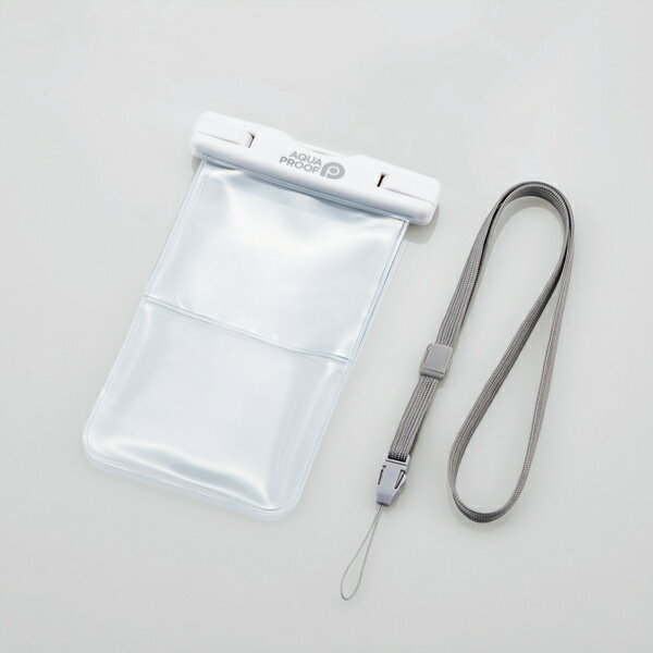 ◆○スマートフォン用防水・防塵ケース/プラスチック蓋/ポケット付◆P-WPSK01WH [ホワイト](2)