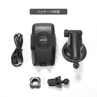 車載ホルダーワイヤレス充電式快適取り付けアーム伸縮・角度調整可能ゲル吸盤式エアコン吹き出し口用クリップ付きBTCWD367BESTEK