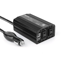 BESTEKカーインバーター300W車載充電器六つ保護機能ACコンセント2口USB2ポートDC12VをAC100Vに変換12V車対応MRI3010BU-BK【バッテリー接続コードなし】