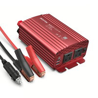 カーインバーター500Wシガーソケット車載充電器USB2ポートACコンセント2口DC12VをAC100Vに変換赤MRI5010BUBESTEK