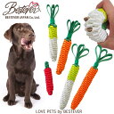 【BESTEVER史上最強】丈夫 頑丈 犬 おもちゃ ロープ ペットトイ オヤツ 挟める 遊ぶ ストレス解消 【LOVE PETS by BESTEVER ラブペッツ】タフトイ 野菜 根菜 大根 人参 キャロット M XL チリ S ベストエバージャパン