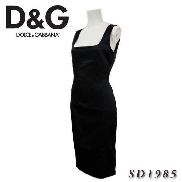 ★ポイント5倍★ドルチェ&ガッバーナ DOLCE&GABBANA 【D&G】ノースリーブ ワンピース ブラック SD1985 TNREL N0000【送料無料】 【あす楽対応】 【コンビニ受取】 【海外配送】 【国際配送】