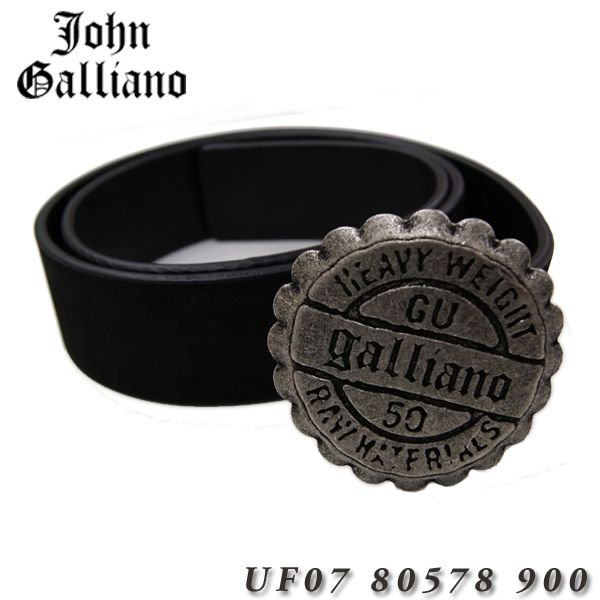 ★ポイント5倍★ジョンガリアーノ John Gallianoロゴ バックル ベルト ブラック / シルバー YRUF07 80578 900【送料無料】 【あす楽対応】 【コンビニ受取】 【海外配送】 【国際配送】