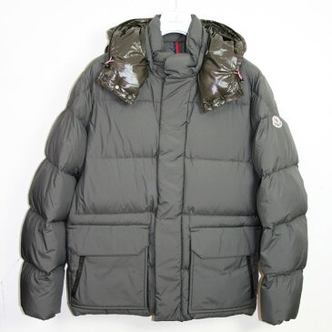 『ポイント5倍』モンクレール MONCLER【GLACIER GIUBBOTTO】 メンズ フーデッド ダウンジャケット ブルゾン パデッドコート カーキグレー 4133785 549SM 891【送料無料】 【あす楽対応】 【コンビニ受取】 【ロッカー受取】 【国際配送】