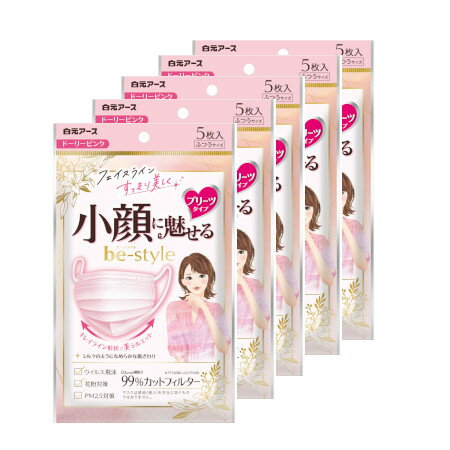 白元アース ビースタイル プリーツタイプ ふつうサイズ 5枚 【5個セット】【【メール便】(490240758229..