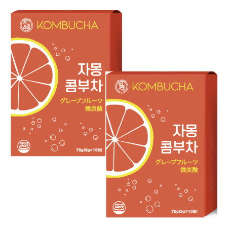 【2個セット】ヒルズラボ コンブチャ グレープフルーツ味 粉末タイプ 5g 15包入り (4571424997147-2)