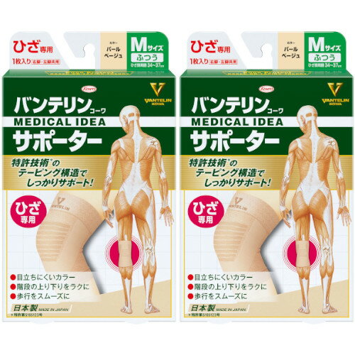 【2個セット】バンテリンコーワサポーター ひざ専用 ふつうサイズ パールベージュ 1枚【定形外郵便】(4..